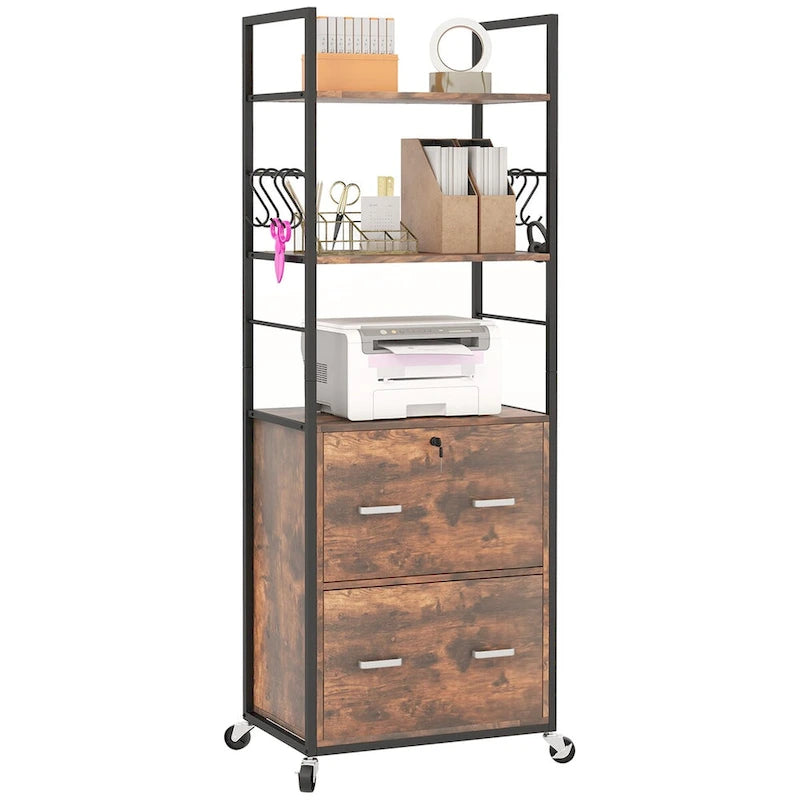 2 Drawer Mobile File Cabinet