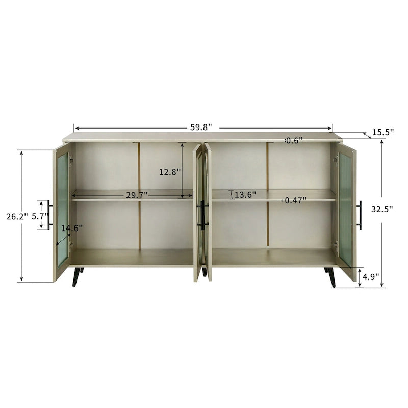 Stroage Sideboard With Glass Door