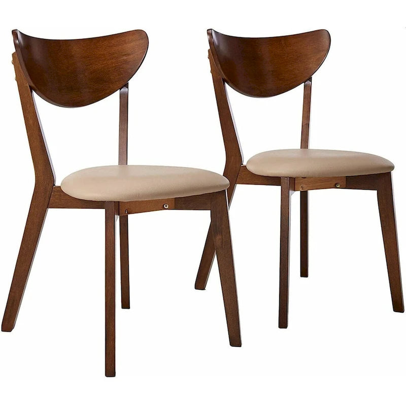 Retro Mid-century Design Chestnut Dining Chairs (Set of 2)