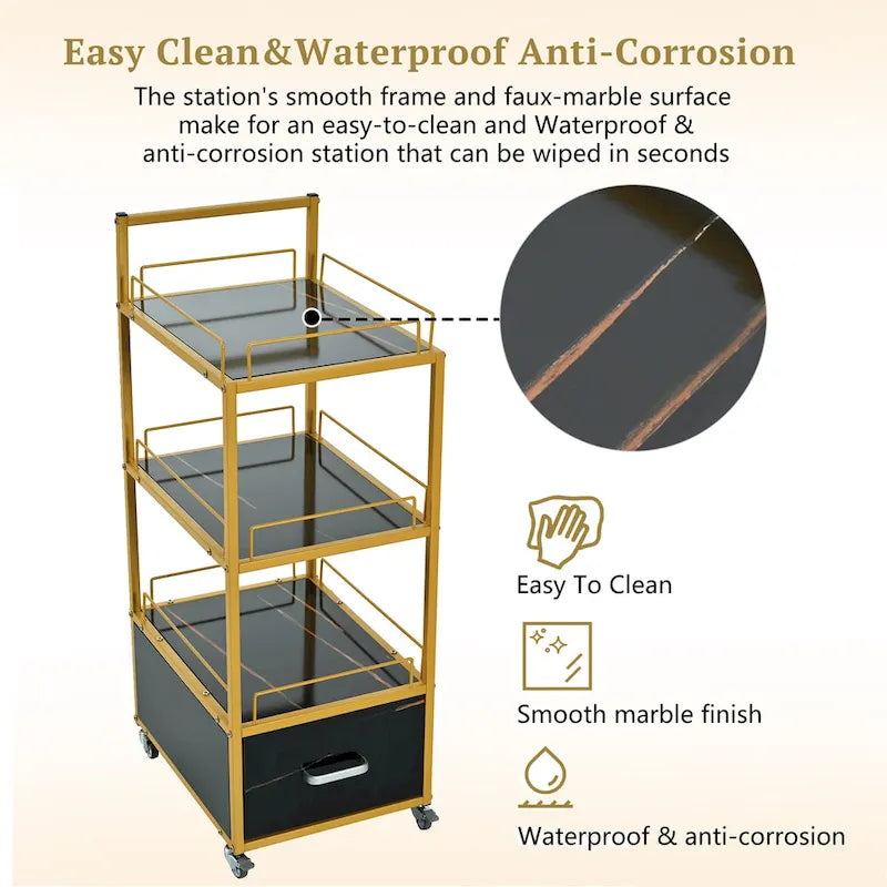 Beauty Salon Storage Trolley Cart