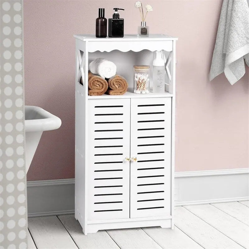Bathroom Storage Cabinets White Floor Free Standing Cabinet - 9.5D x 13.4W x 29.5H