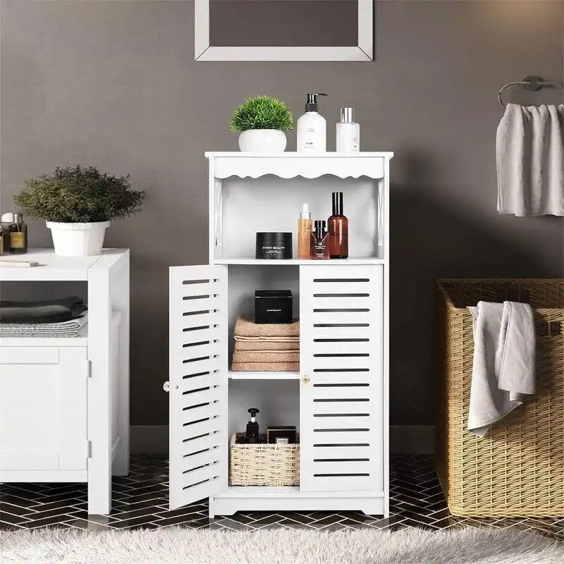 Bathroom Storage Cabinets White Floor Free Standing Cabinet - 9.5D x 13.4W x 29.5H