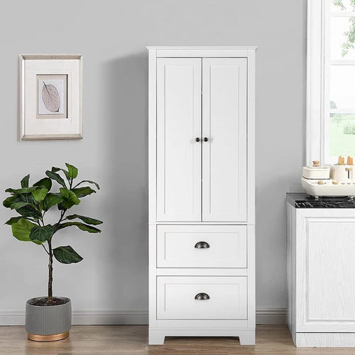 2 Doors 2 Pumps Bathroom Cabinet, White