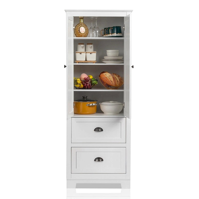 2 Doors 2 Pumps Bathroom Cabinet, White
