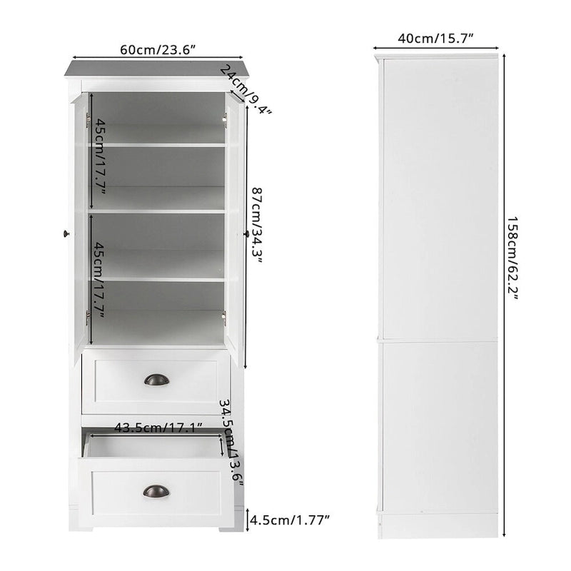 2 Doors 2 Pumps Bathroom Cabinet, White