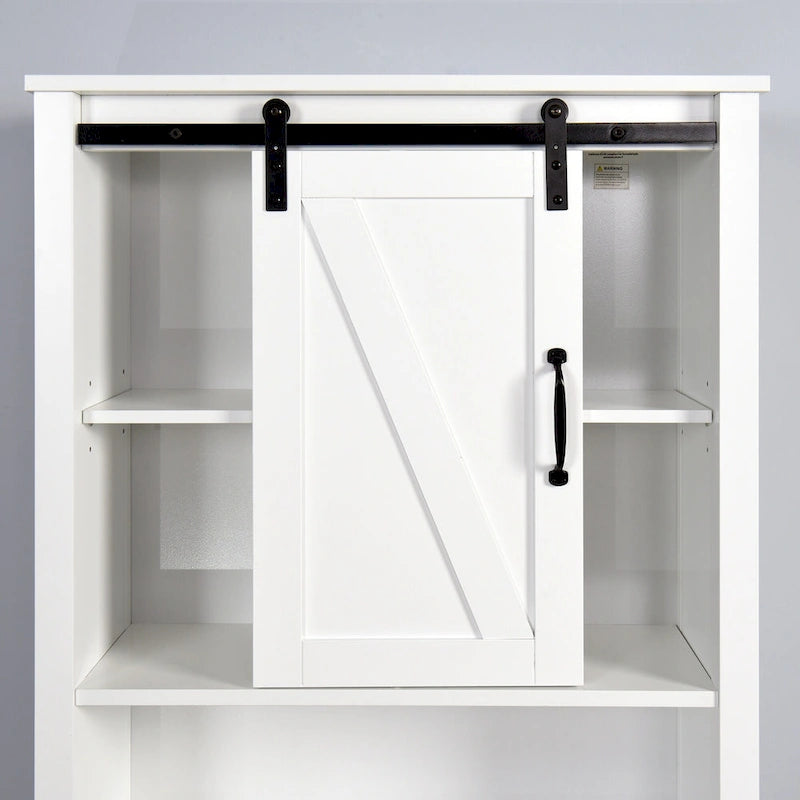 Bathroom Storage Cabinet Over Toilet with Adjustable Shelves Barn Door