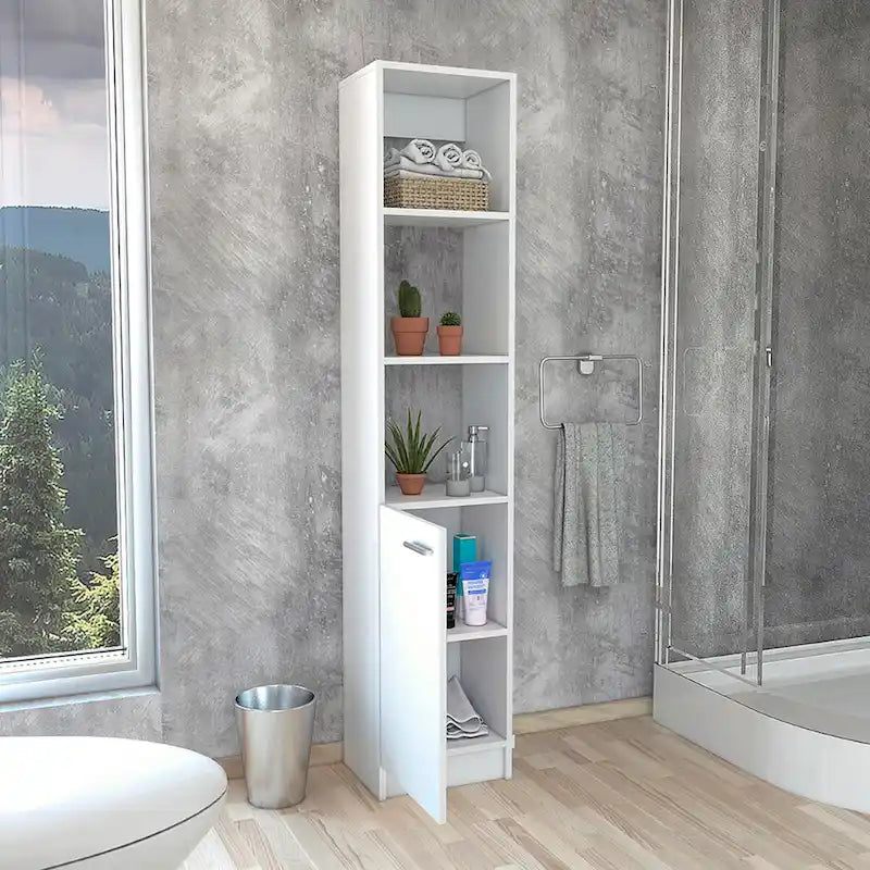 Bathroom Linen Cabinet with 3 Shelves,Single Door