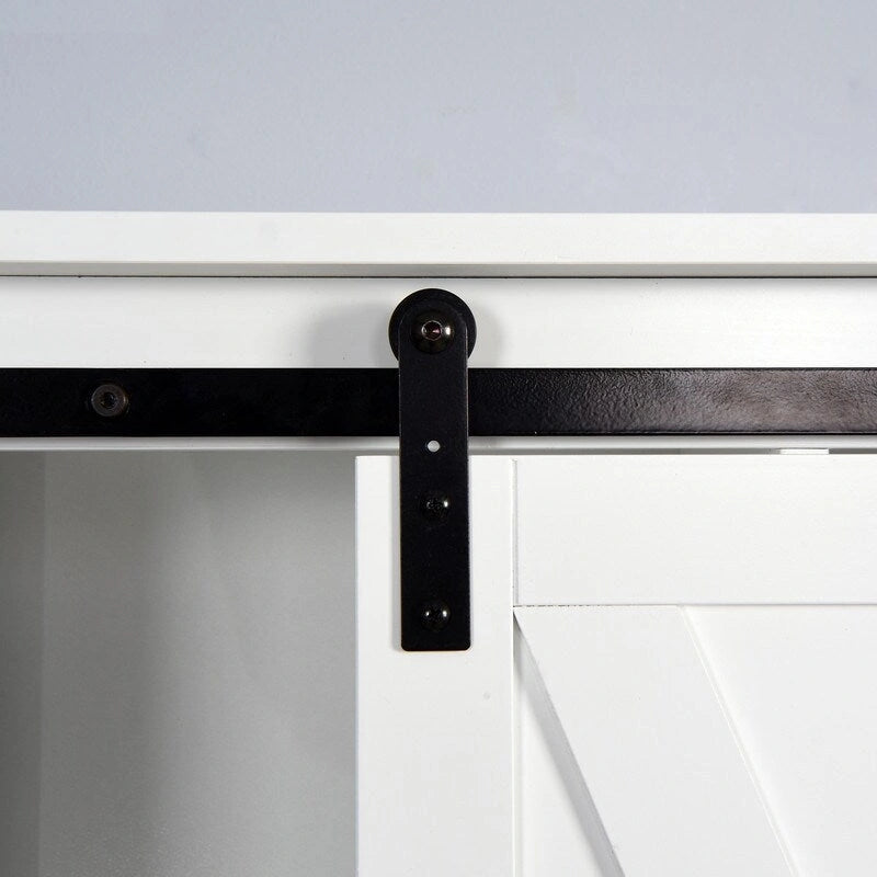Over-the-Toilet Storage Cabinet with Adjustable Shelves and Barn Door