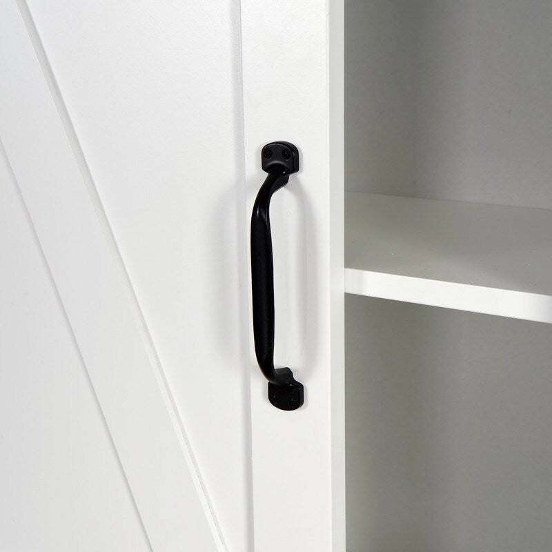 Over-the-Toilet Storage Cabinet with Adjustable Shelves and Barn Door