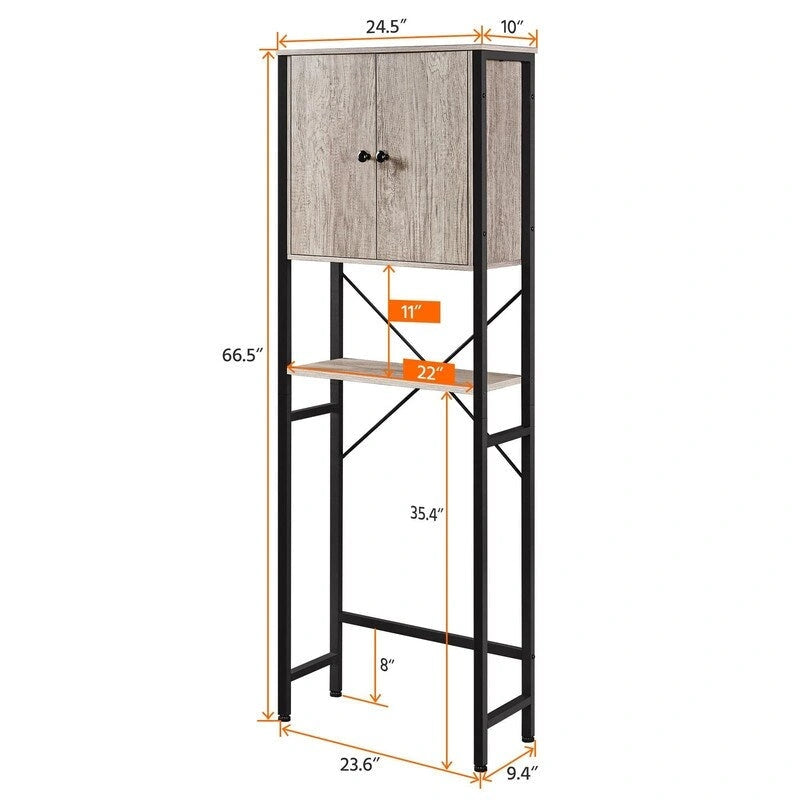 Over the Toilet Storage Cabinet - 10D x 24.5W x 66.5H