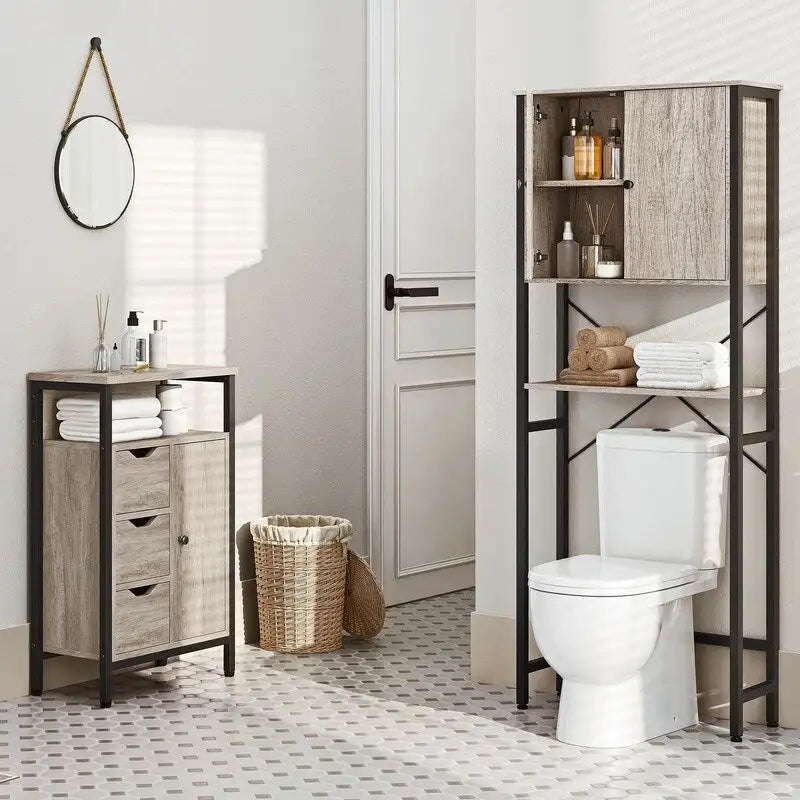 Over the Toilet Storage Cabinet - 10D x 24.5W x 66.5H