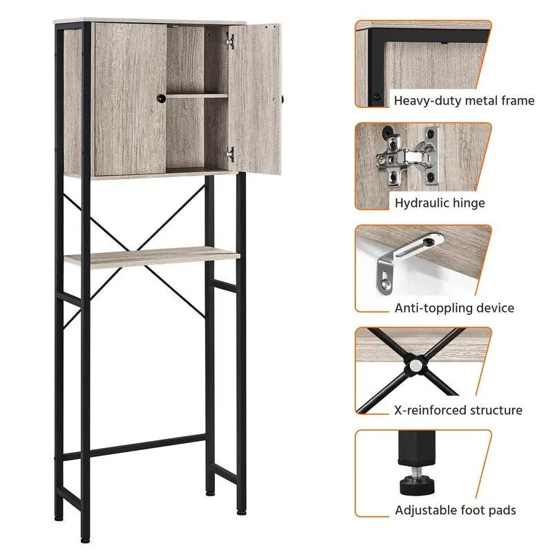 Over the Toilet Storage Cabinet - 10D x 24.5W x 66.5H