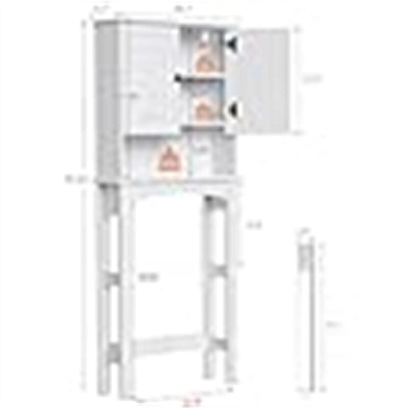 Toilet Storage Cabinet - 8.2D x 26.7W x 66.5H
