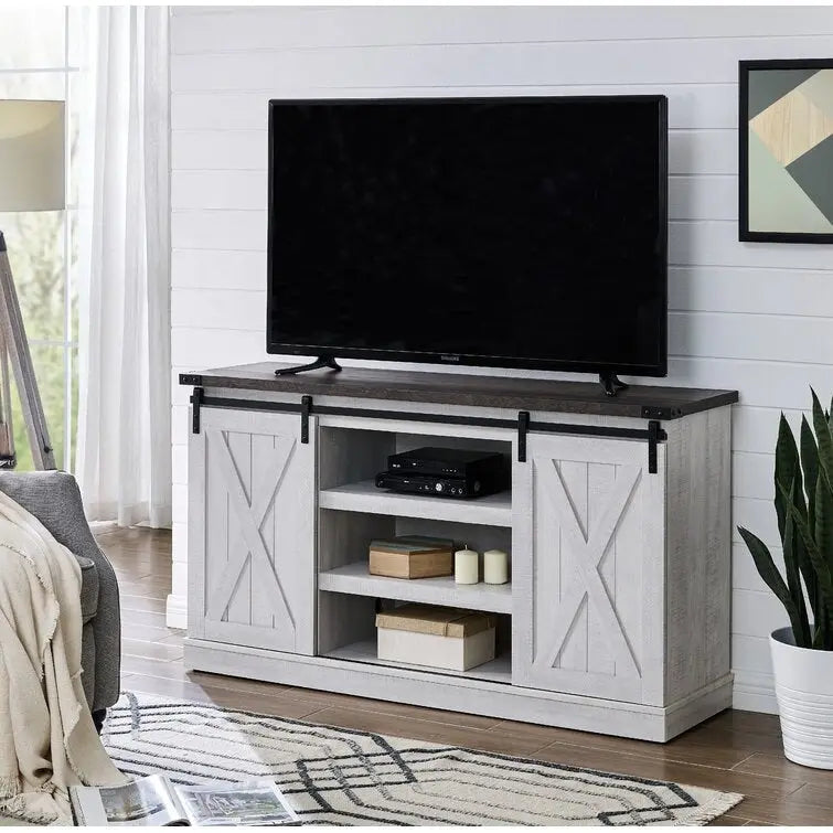 Wood Media Console TV Stand Entertainment Center
