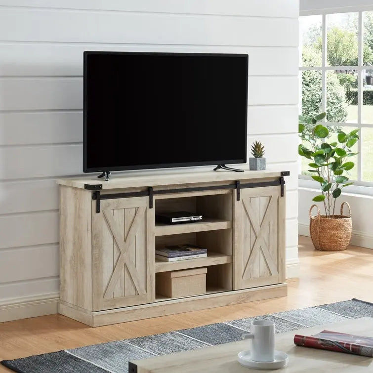 Wood Media Console TV Stand Entertainment Center