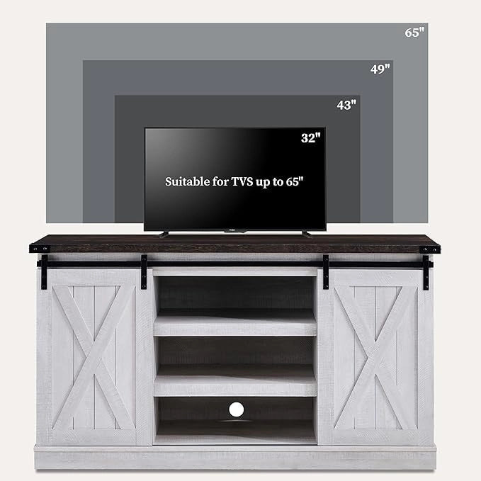Wood Media Console TV Stand Entertainment Center