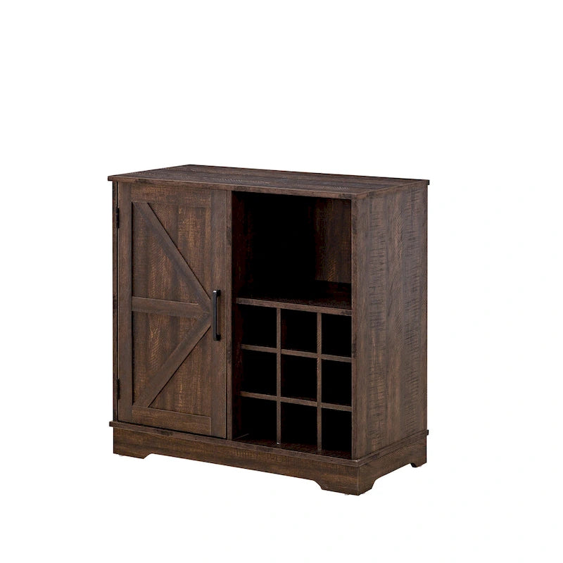 Farmhouse Sideboard Cabinet with Wine Rack, Drawer & Adjustable Shelves