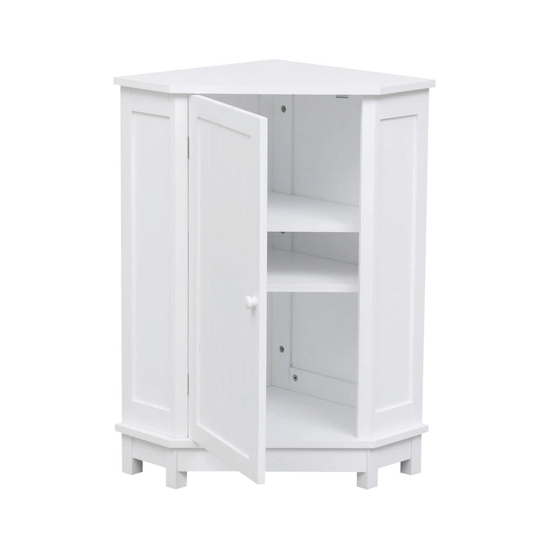 Triangle Corner Bathroom Storage Cabinet with Adjustable Shelf