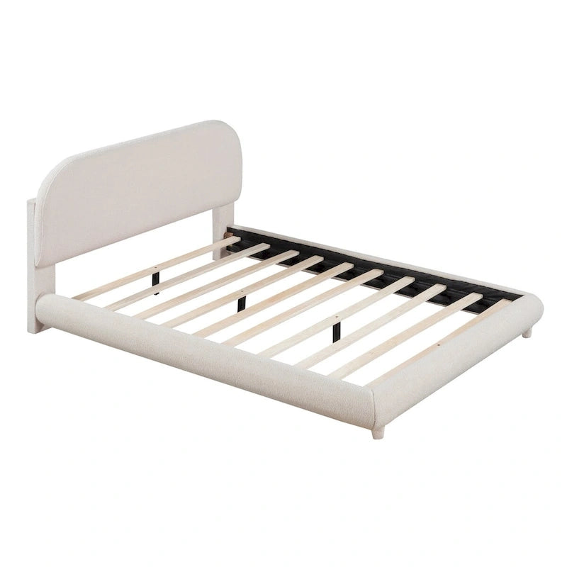 Teddy Fleece Full Size Upholstered Platform Bed with Thick Fabric