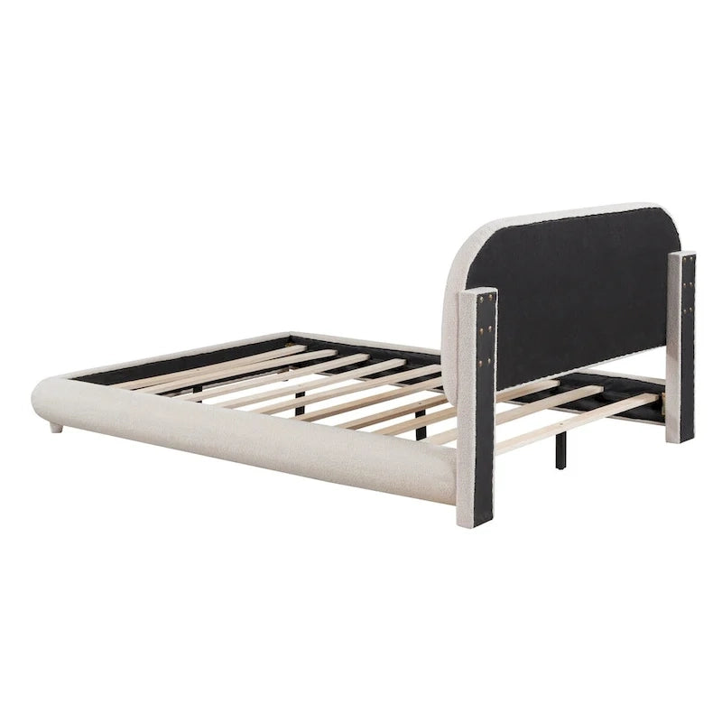 Teddy Fleece Full Size Upholstered Platform Bed with Thick Fabric