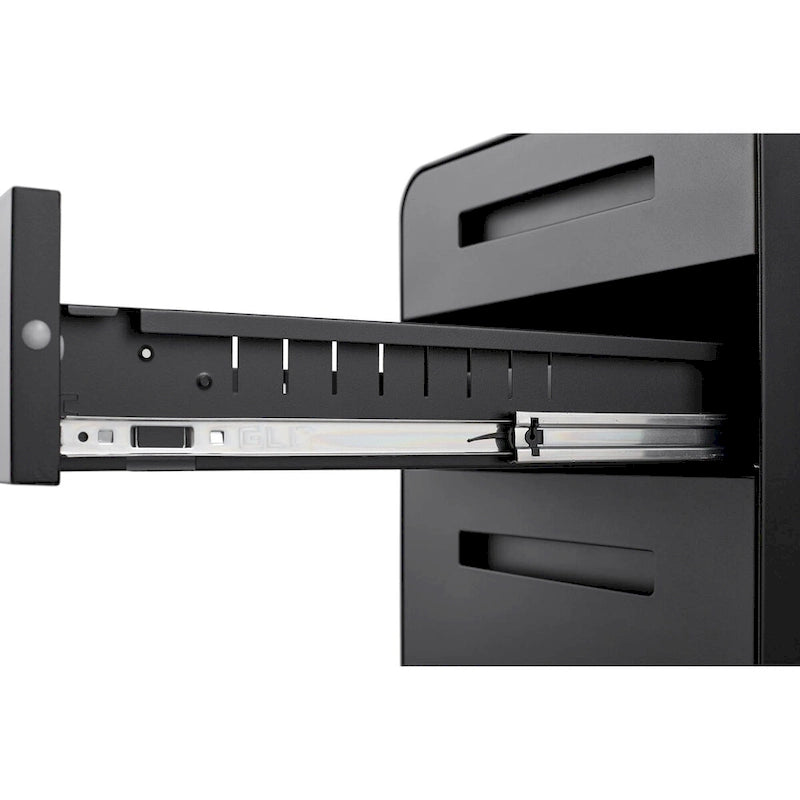 3 Drawer Mobile File Cabinet,Versatile Cabinet,5 Wheel Design Anti-Tilting Cold Rolled Steel Waterproof Moisture-Proof Black
