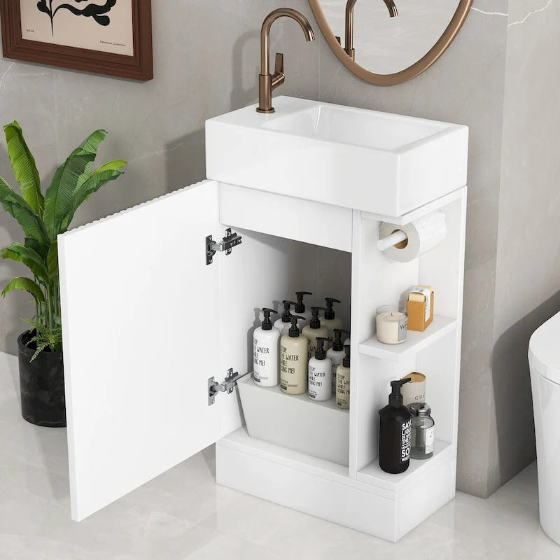 Bathroom Vanity Cabinet with Two-tier Shelf