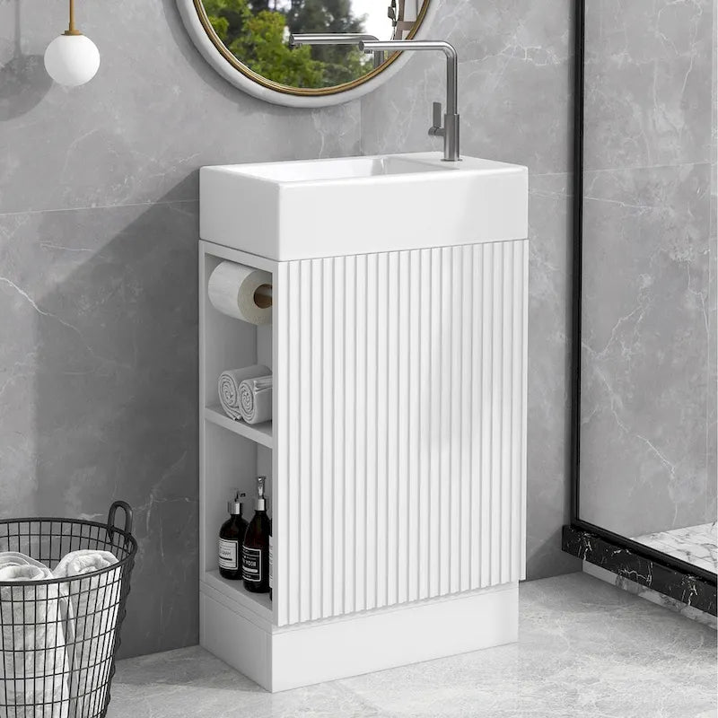 Bathroom Vanity Cabinet with Two-tier Shelf