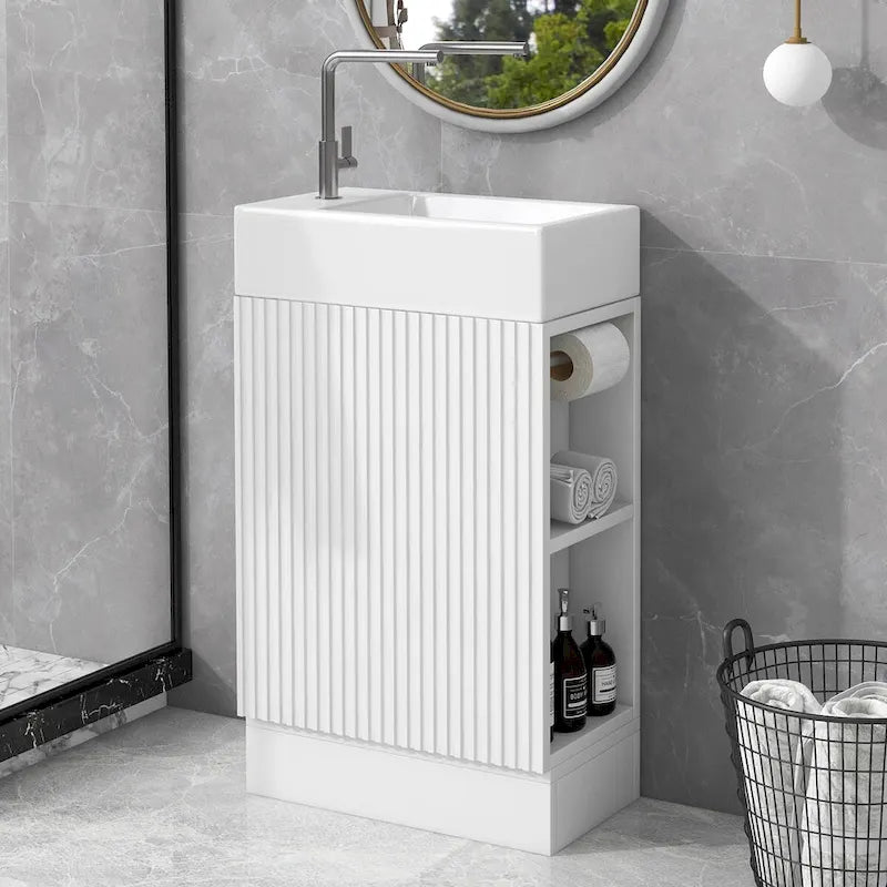 Bathroom Vanity Cabinet with Two-tier Shelf