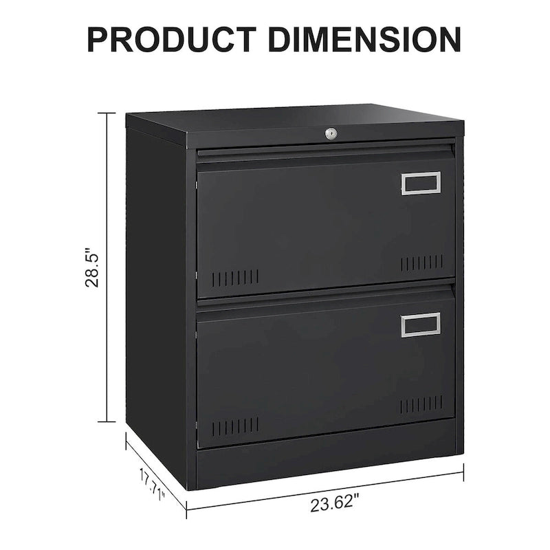 2 Drawer Metal Lateral File Cabinet with Lock,Office Vertical Files Cabinet,Locking Metal File Cabinet