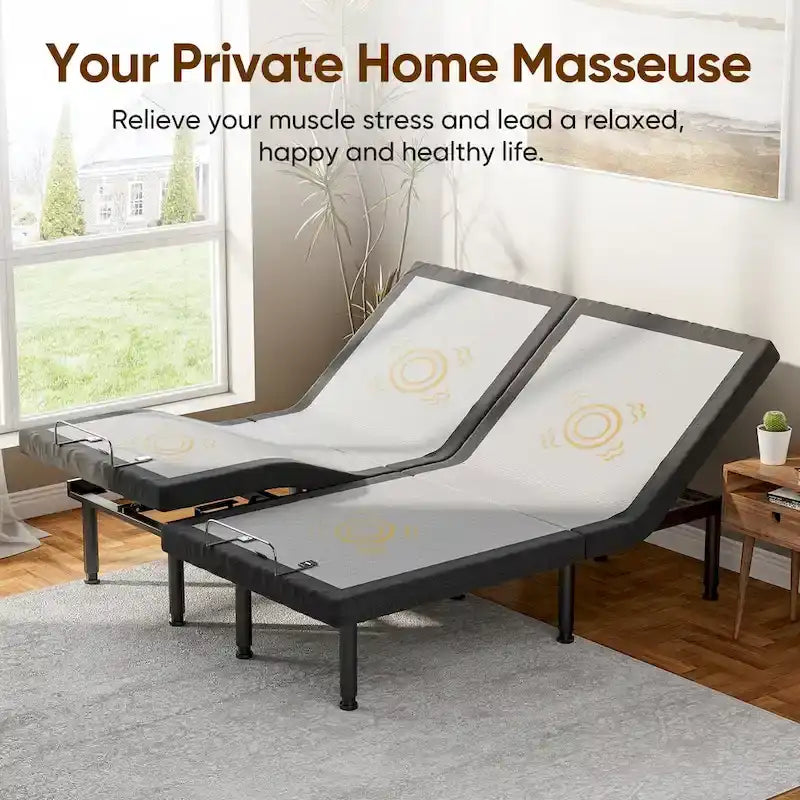 Adjustable Bed Frame Base Stress Massage Wireless Remote Quiet Motor
