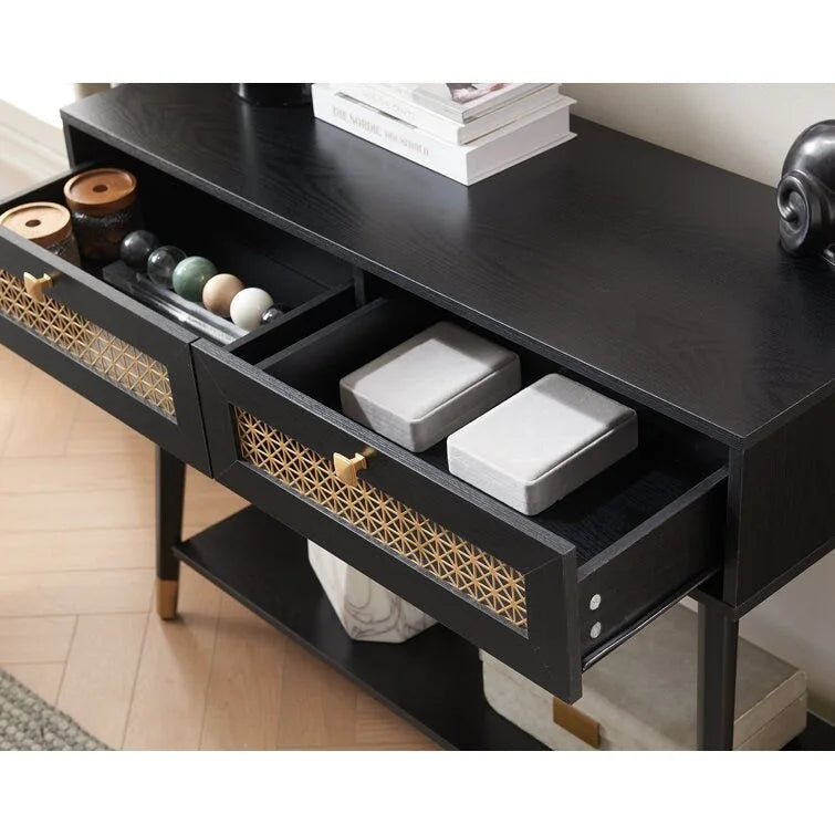 41.9 Wood 2-Drawer Console Table