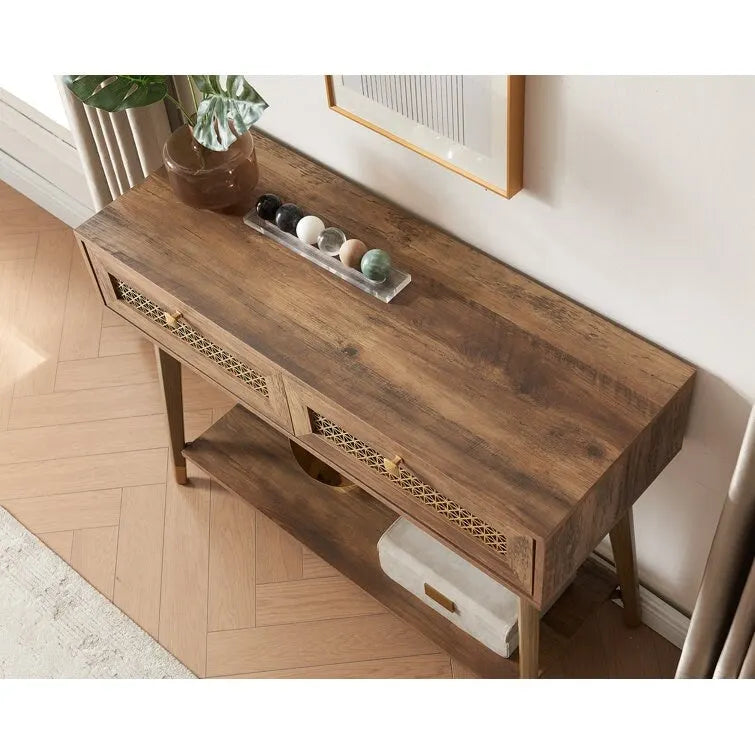 41.9 Wood 2-Drawer Console Table