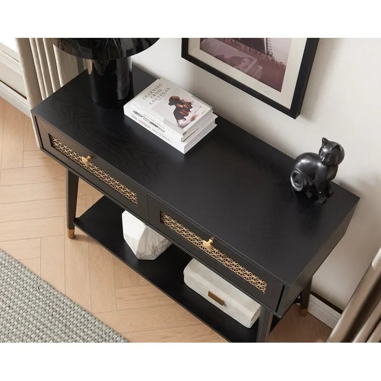 41.9 Wood 2-Drawer Console Table