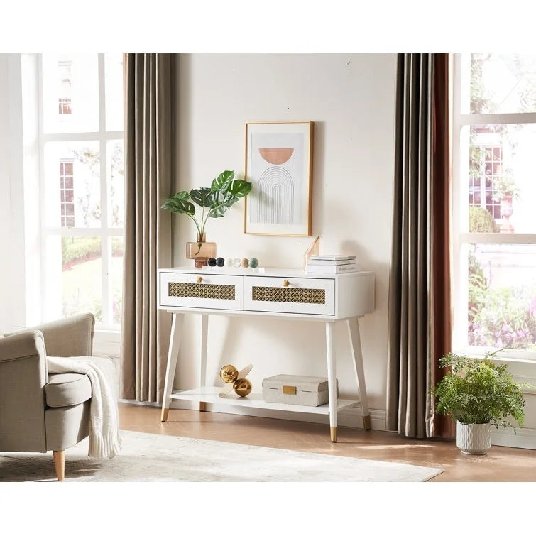 41.9 Wood 2-Drawer Console Table