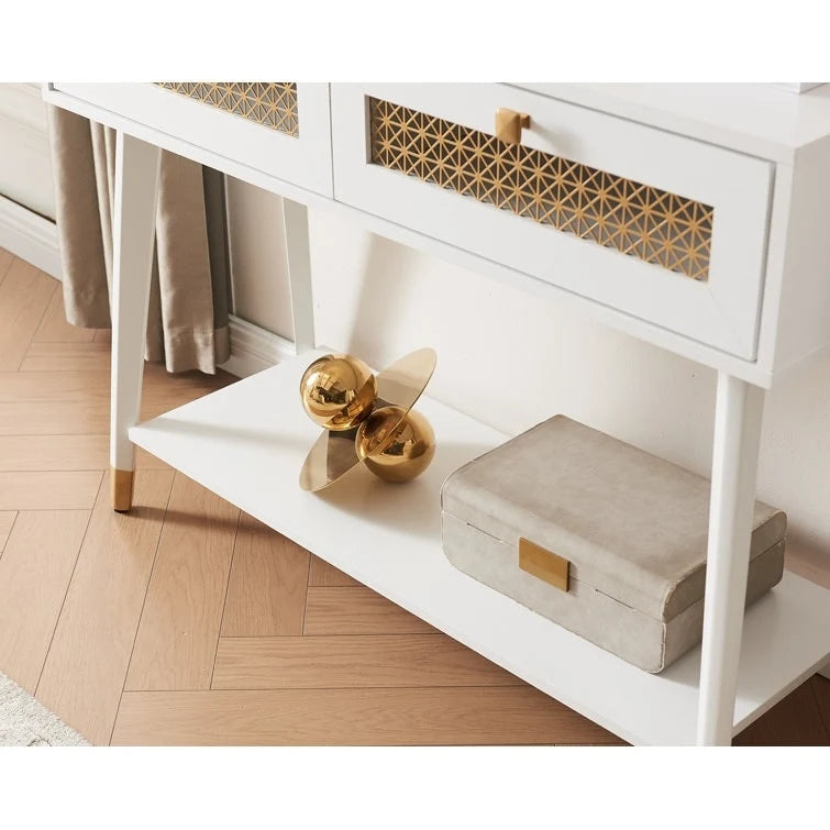 41.9 Wood 2-Drawer Console Table