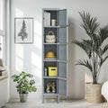 5 Door 66H Metal Lockers With Lock for Employees,Storage Locker Cabinet for Home Gym Office School Garage,Gray